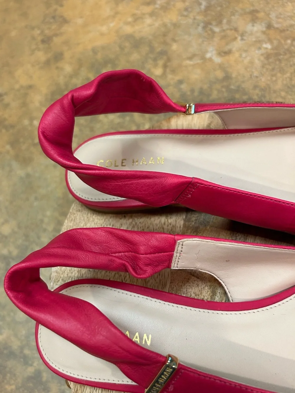 Cole Haan Eden Skimmer Hot Pink Pointed Slingback Flats